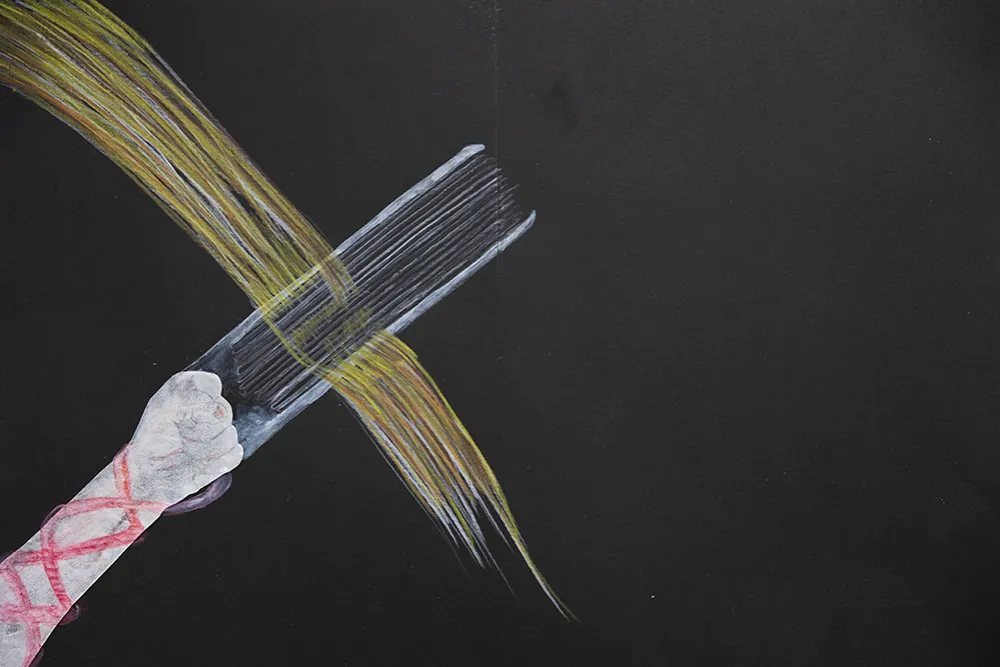 Halveig Villand - Dessin de Halveig Villand, technique : craies d'aquarelle